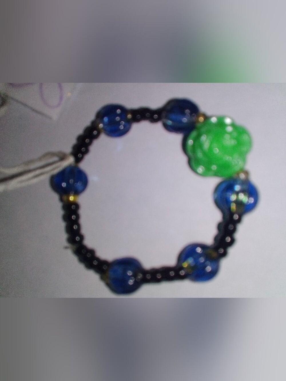 Blue and Green Beaded Women's Bracelet
